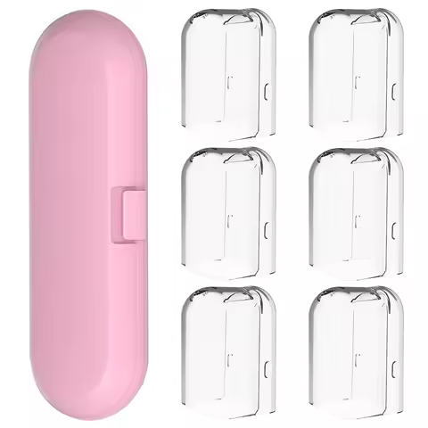 6 Pcs Brush Heads Dustproof Covers with Toothbrush Travel Case, Compatible with Philips Sonicare 530