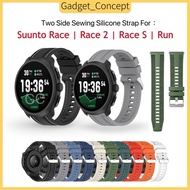 Strap For Suunto Race 2 , Suunto Race , Suunto Race S , Suunto Run Two Side Sewing Design Silicone S