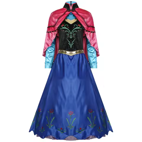 Arendelle Princess Anna Cosplay Costume Adult Women Halloween Ice Queen King Anna Princess Uniform F