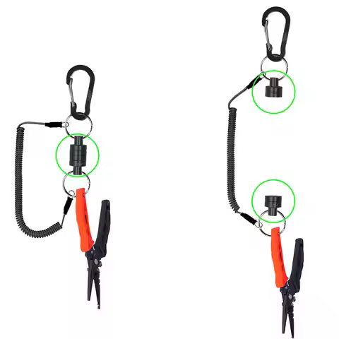 High Elasticity Retractable Spring Cord Magnetic Buckle Auto-Release Anti-Lost Tether For Keys Tools