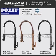 Pozzi x sgPlumbMart Pull Out Spring Spout Cold Water Kitchen Sink Tap K8220 K8220BB K8220GG K8220R K