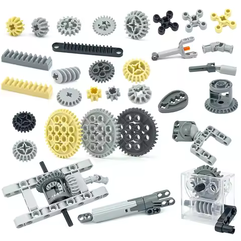 MOC Bricks Bulk Technical 92693 Gear Parts Worm Rack Classic 32494 Accessories Train Car Crane Model
