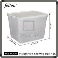 Felton FSB 8008 8009 42L / 52L Transparent Storage Box / Clothes Organizer / Files Box / Multipurpos