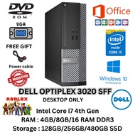 Dell OptiPlex 3020 SFF - Intel Core i3/i5/i7 4th Gen - 16GB RAM - 256GB SSD - Windows 10 Pro (USED)