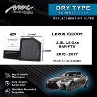 Lexus IS200t 2.0L 8AR-FTS 2015-2017 33-2452MX Max Racing Performance Drop-in Dry Type Air Filter