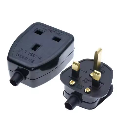 UK British standard power Adaptor detachable female to male socket 16A 250V BS1363/A-Color