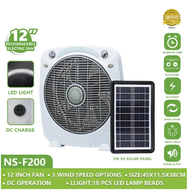 NSS 12 inches Solar Electric Fan Led Light Rechargeable Mini Fan Portable Outdoor Solar Fan