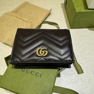 羅馬親自帶回 全新Gucci marmont黑金釦經典短夾