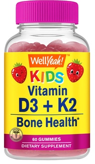 Vitamin D3 + K2 for Kids Gummies - Vitamin D3 1000 IU, K2 100 MCG - Bone and Muscle Health Support, 