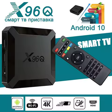 X96Q 2GB 16GB Android 10.0 TV Box Allwinner H313 Quad Core 4K 2.4G Wifi X96 1GB 8GB Set Top Box