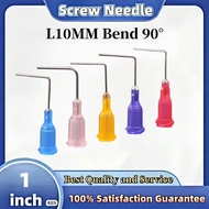 20pcs 25mm 1 Inch 14G-30G 90 Degrees Elbow Dispensing Needles, TS-TT Blunt Tip Threaded Port, 90° St