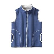 Autumn Winter Cuddly Fleece Jacket Warm Winter Jacket Children Girls Boys Newborn Baby Teddy Jacket with Zip Sleeveless Stand-Up Collar Plain Fleece Vest with Pockets