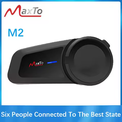 Maxto M2 Motorcycle Helmet Bluetooth Headset Intercom 6 Riders 1000M FM MP3 Helmet Casco Interphones
