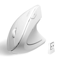 PERIMICE-713W Wireless Ergonomic Vertical Mouse - 2.4G Spec with USB Receiver - On/Off Switch - 6 Bu