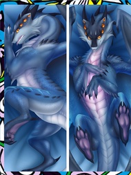 Furry Orcus Lydia The Fluff Dragon (Dark Wolf) Anime Dakimakura ปลอกหมอนพิมพ์สองด้านกอดร่างกายปลอกหม