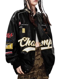 Aelfric Eden Letter Embroidered Racing Jacket Vintage Graphic Baseball Jacket Unisex Coats Streetwea