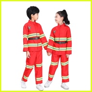 Fireman Costume for Kids Boys Girls Halloween Cosplay Performance Firefighter Career Uniform Suit