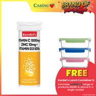 KORDEL'S  VIT C 1000MG+ZINC 10MG+ VIT D3 500IU EFFERVESCENT 10S
