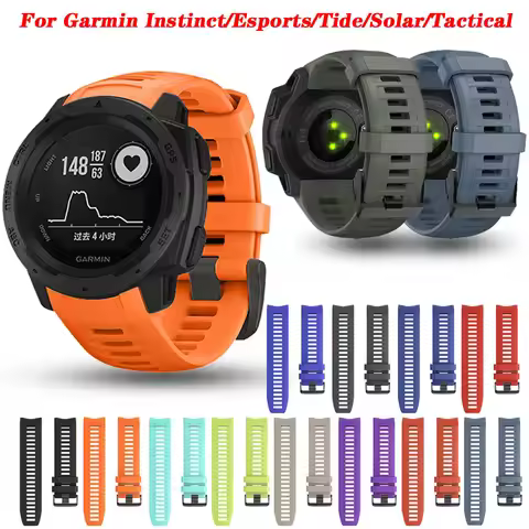 Silicone Band For Garmin Instinct/Esports/Tactical/Tide Solar Accessories Bands Smart Strap Watchban