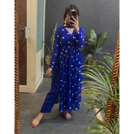 Georgette anarkili gown dupatta pant