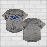 Dodgers Grey Baseball Jersey Embroidery | Baseball Shirt