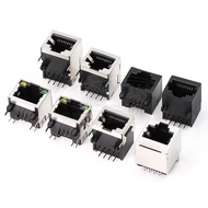 RJ45 Socket Net Port Connector Dual Connector 8P8C Crystal Head 6 Network Cable Female Socket Vertic