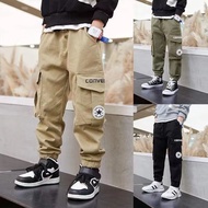 Boys Pants plus size jogger pants Teenage Boy Multi-Pocket Trousers Kids Spring Autumn Solid Cargo Pants Streetwear