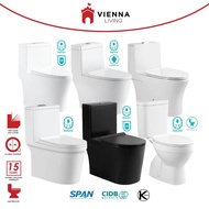 [Limit to 1 Unit Per Order] Vinna Living One Piece WC Toilet Bowl S-Trap Wash Down Water Closet 10 I