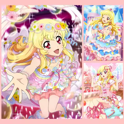 Idol Anime Aikatsu Ichigo Hoshimiya Canvas Print Unframed Canvas Wall Art Cute Idol Character Collag