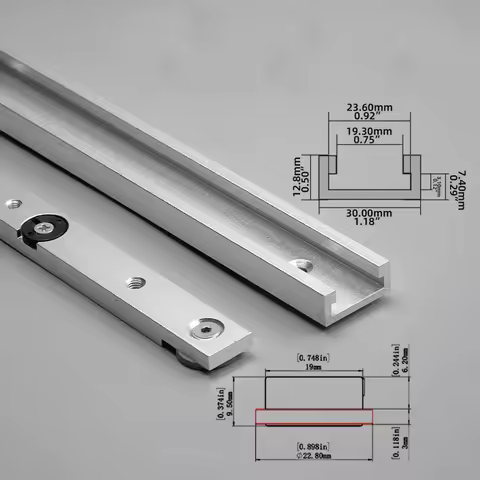 2Pcs T‑Track & Miter Track Jig Kit, T‑Slot Miter Bar Slider Set, Woodworking Table Saw Miter Gauge R