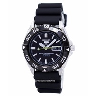 [Creationwatches] Seiko 5 Sports SNZB23J2 Japan Made Automatic Black Dial Black Silicone Strap Men Watch SNZB23J