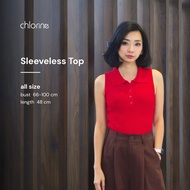 Chlorine Clothe | Red Sleeveless Top | Minimalist Sleeveless Top