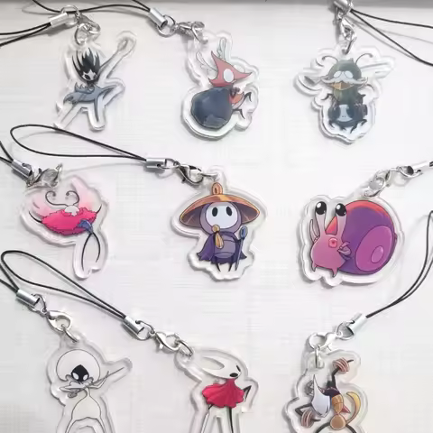 Game Hollow Knight Silksong Hornet Sherma Nuu Cosplay Keychain Kawaii Acrylic Phone Chain Keyring Ke