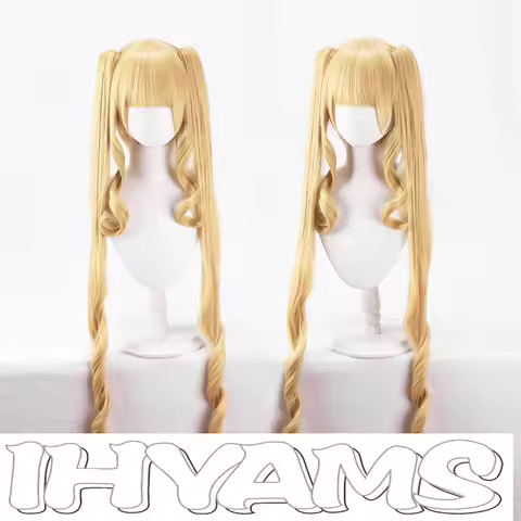 100cm Golden Long Curly Shinku Wigs Cosplay Reiner Rubin Wigs Synthetic Hair Heat Resistance