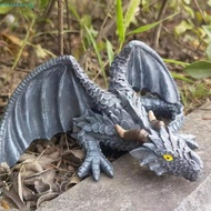 PIXELDEN​ Black Dragon Sculpture, Large Size Resin Dragon Ornaments, Collectible Statue Home Gothic 