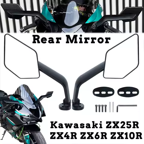 For Kawasaki ZX25R ZX4R ZX6R ZX10R Motorcycle Rearview Mirror Adjustable Rotating Wind Wing Rear Mir