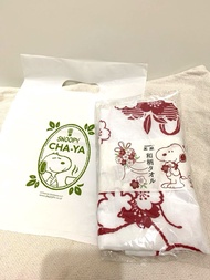 🌸禮物 ✈️ 日本 Snoopy 茶屋限定 手巾 / 毛巾 / 旅行毛巾 櫻之花束款  / 溫泉毛巾 face Towel