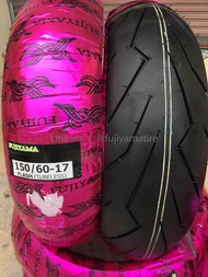 ยางบิ๊กไบท์ Bigbike ลายสายฟ้า 110/70-17 + 150/60-17 คู่หน้าหลัง ยี่ห้อ Fujiyama รุ่น Flash เกาะถนนดี