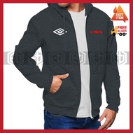 Zip Hoodie Cotton Umbro Logo Sweatshirt Sulam Baju Pakaian Murah Sale Fashion Sportswear Streetwear 