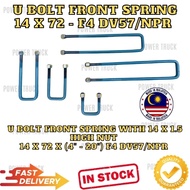 U BOLT SPRING FRONT WITH 14 X 1.5 HIGH NUT - 14 X 72 X (4''-20'') F4 DV57/NPR U BOLT - FOR  ISUZU HI