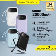Baseus Power Bank 20000mAh/10000mAh PD 22.5W 20W Fast Charging Powerbank Dual-Cable Digital Display 