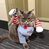 [Ready in stock] Baju Kucing Cute Chucky Costume Funny Mascot Costume 3D Arms Killer Doll for Dog Ca