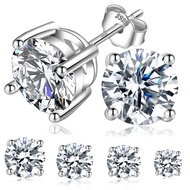 Sterling Silver Moissanite Earrings D Color VVS1 Brilliant Round Cut Lab Grown Diamond Earrings Mois
