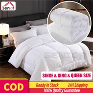 Plain White Cotton Comforter Duvet Filler Blanket Hotel Comforter Makapal Queen Size King Size Quilt