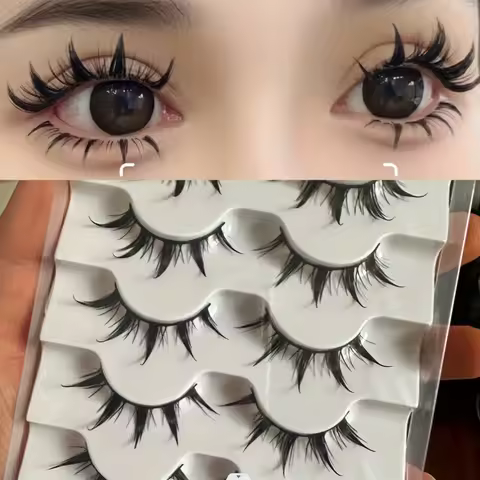 5 Pairs Cartoon Eyelashes, Pure Innocence Small Devil Eye Lashes, COS Amplifying False Eyelashes, Fo
