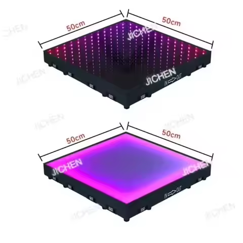 JC Wireless LED Magnetic Dance Floor Abyss Light Colorful Double Parquet Rainbow Floor Tile Light We