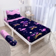 sprei 120x200 double bed no 3 motif aesthetic kotak hitam sudut karet - flamingo ungu tambah sargul