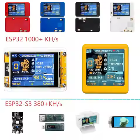 NMMiner NerdMiner CYD Hashrate 980KH/s Lucky Miner ESP32-2432S028 2.8 inch Cheap Yello Display Crypt