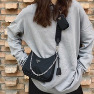 百搭實用款🕶️優惠折扣價❤️‍🔥Prada普拉達尼龍三合一鏈條包單肩斜挎包