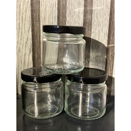 120ml Glass Jar with Black Lid free Plastic Seal